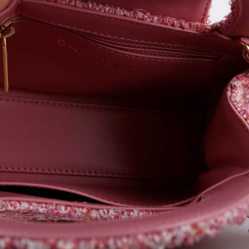 Mini Kelly Shopper, Pink Tweed