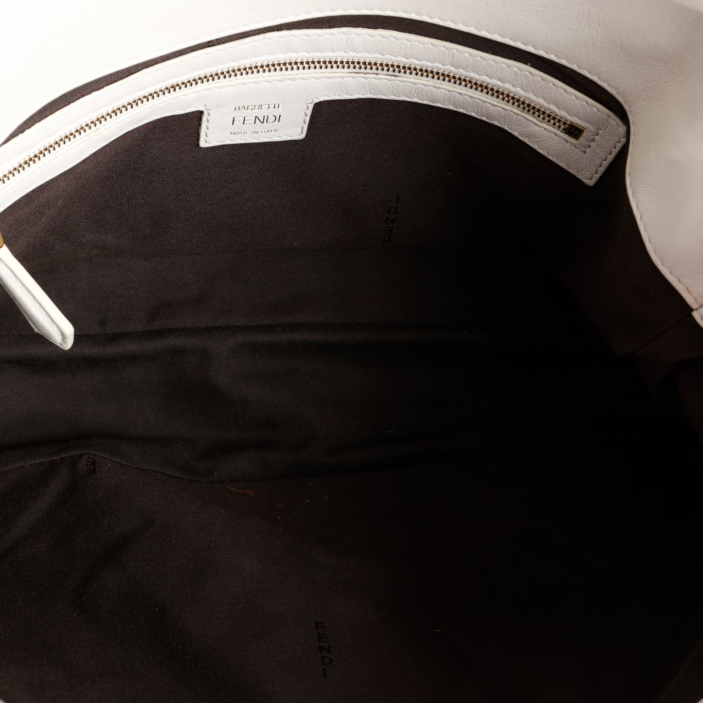 Medium Nappa Embossed Baguette, White GHW