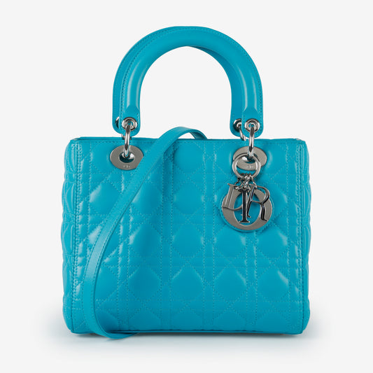 Medium Lady Dior, Turquoise Lambskin