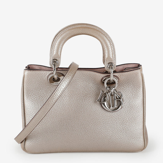 Small Diorissimo, Gold Iridescent Calfskin