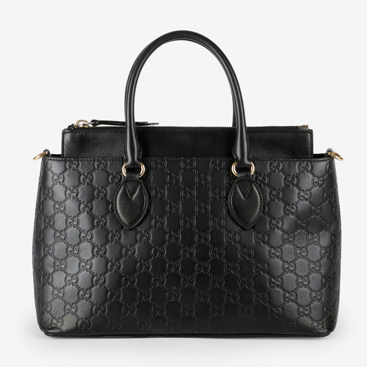 Medium Guccisima Top Handle, Black