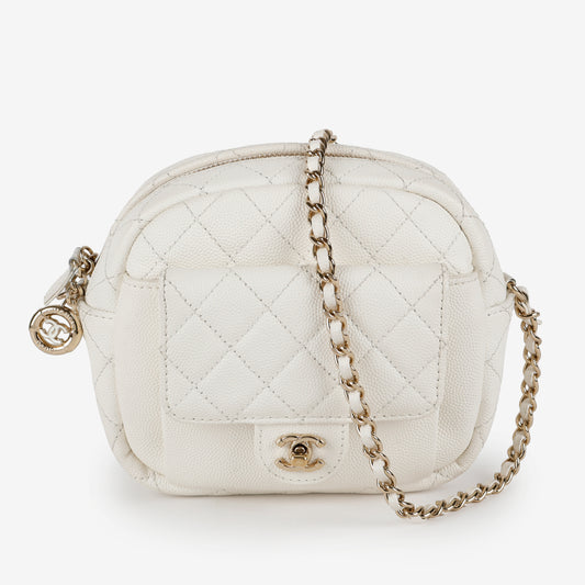 Mini CC Day Camera Case, White Caviar