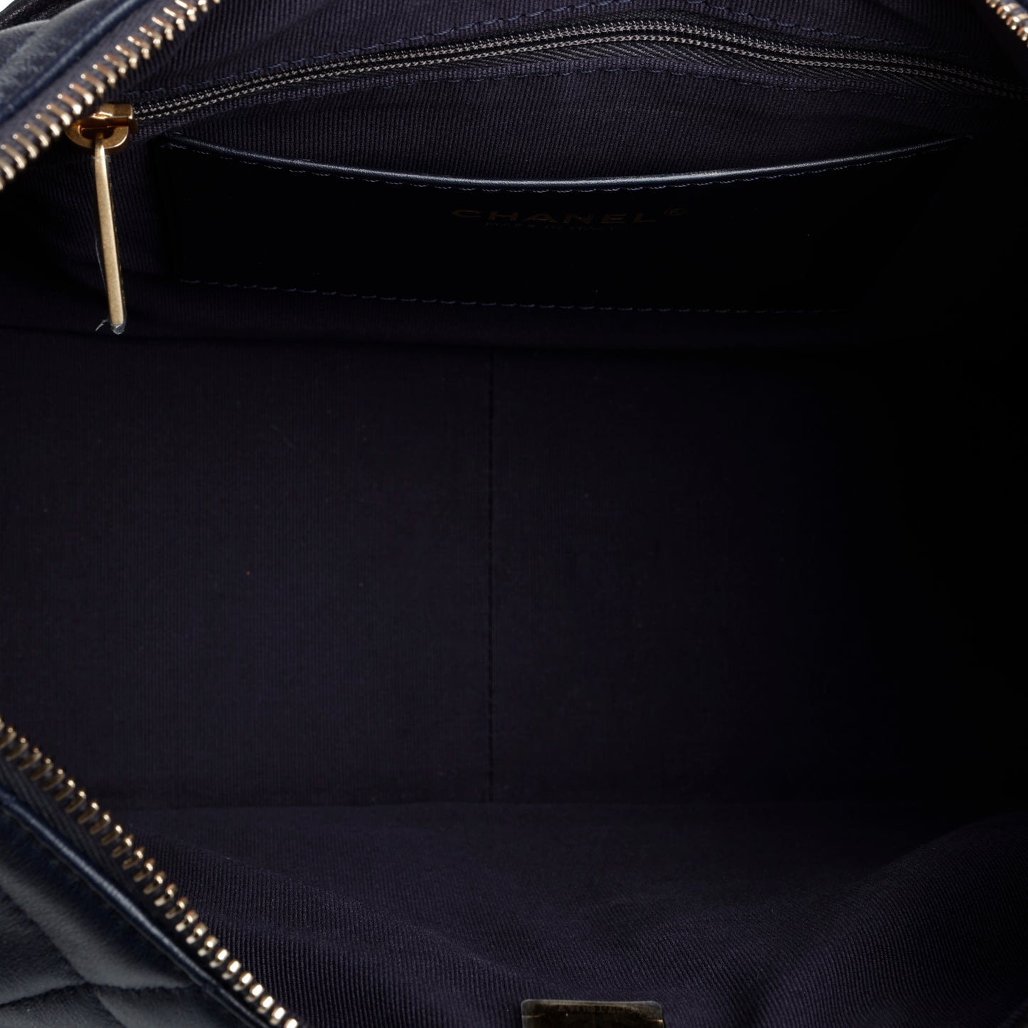 Shiny Lambskin Quilted Trendy Pockets Hobo Navy Blue