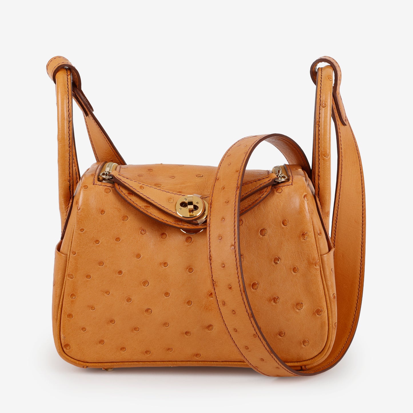 Mini Lindy, Gold Ostrich