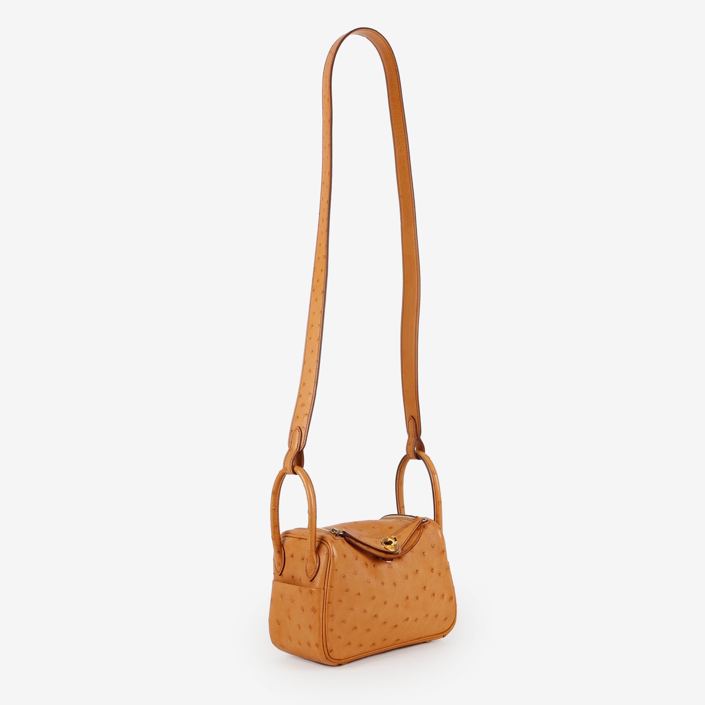 Mini Lindy, Gold Ostrich