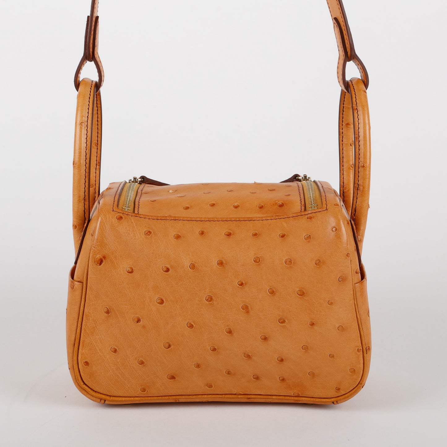 Mini Lindy, Gold Ostrich