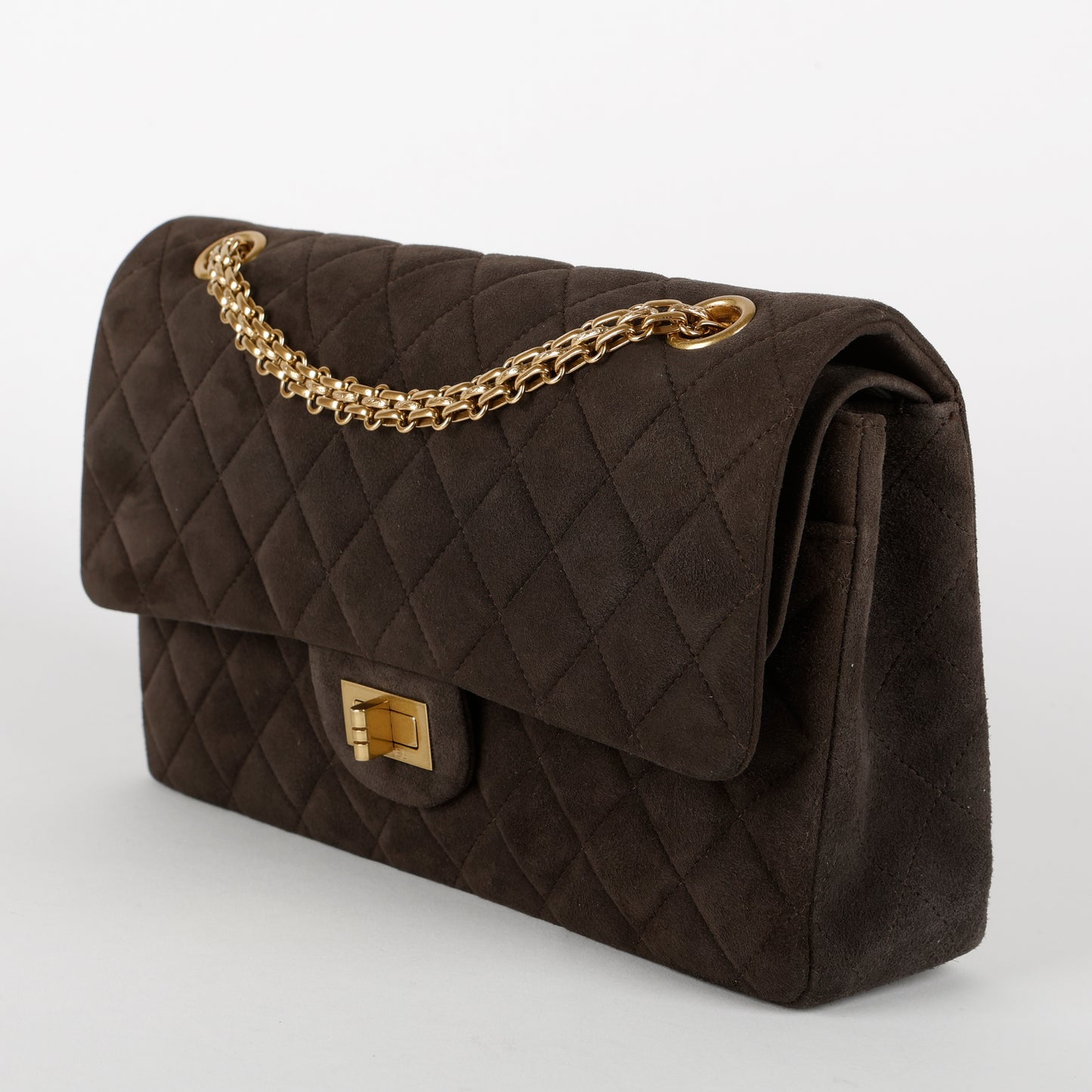 Medium 2.55 Reissue Double Flap, Brown Suede