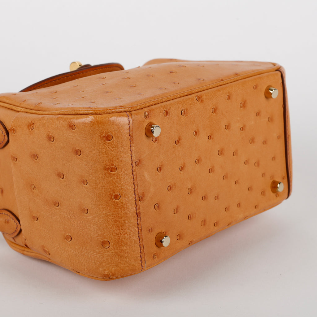 Mini Lindy, Gold Ostrich