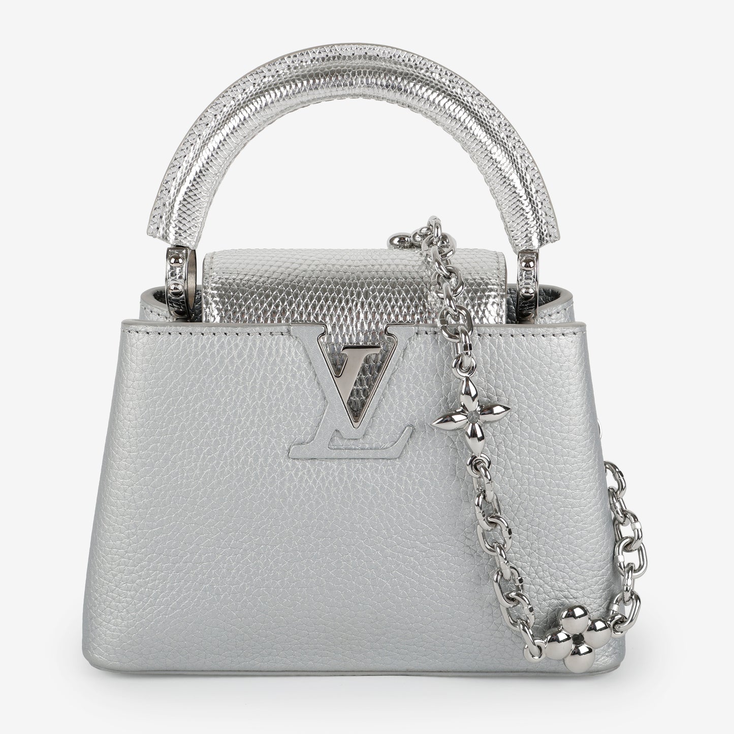 Capucines Mini Silver, Lizard Touch