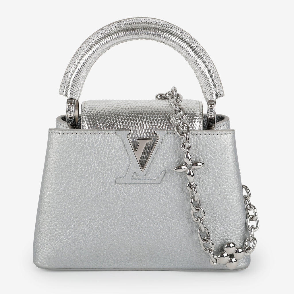 Capucines Mini Silver, Lizard Touch