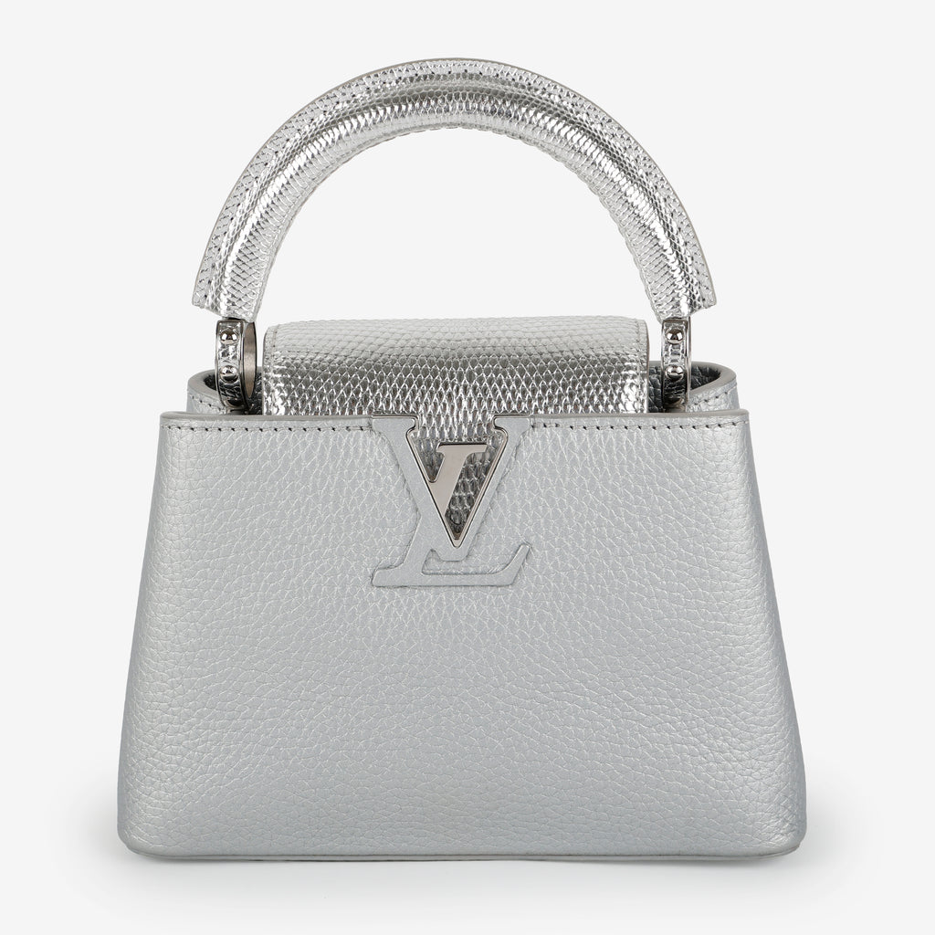 Capucines Mini Silver, Lizard Touch