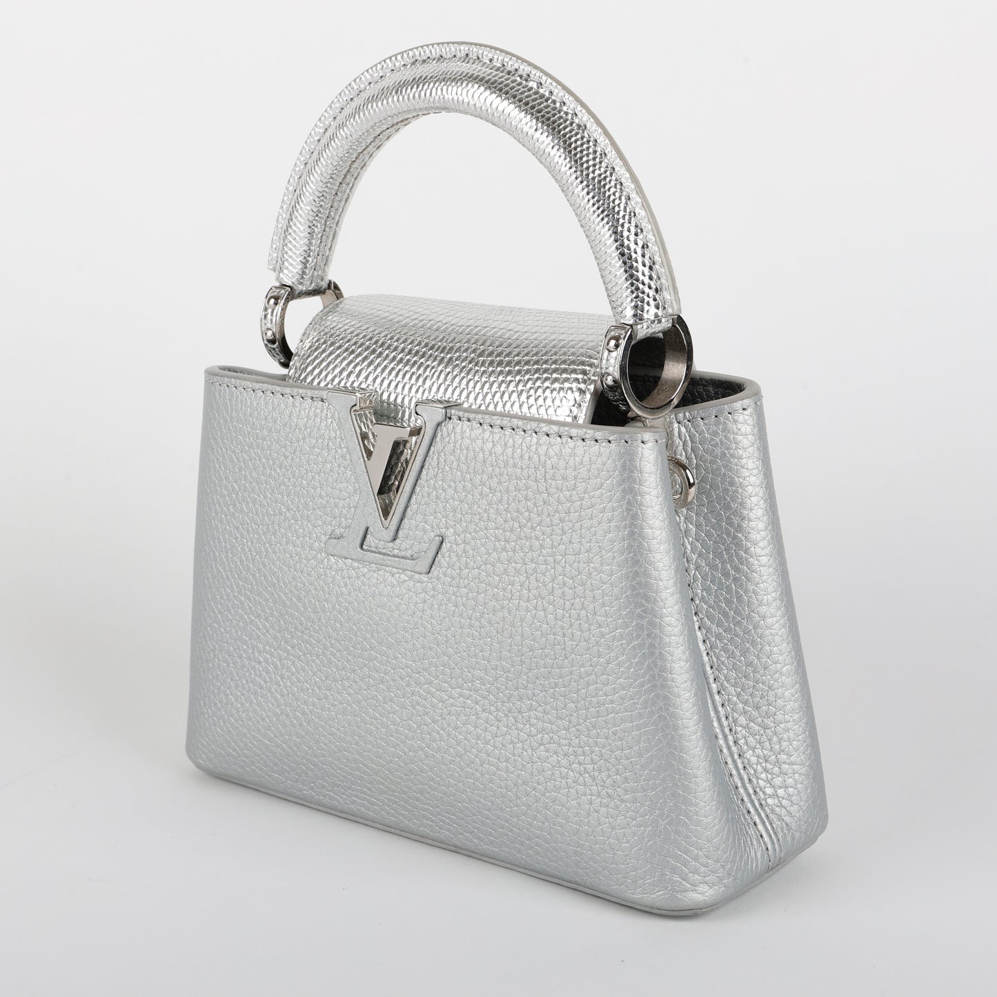 Capucines Mini Silver, Lizard Touch