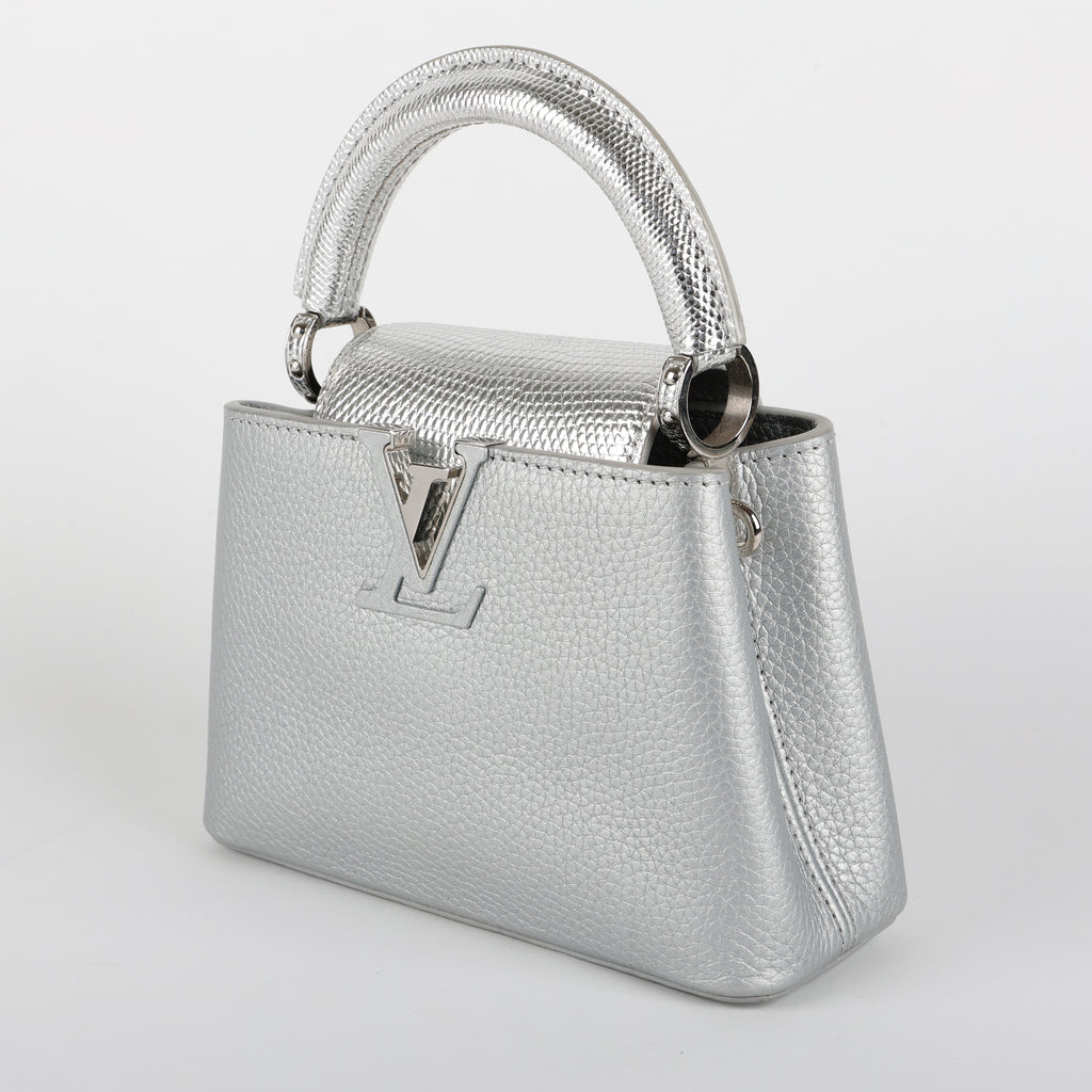 Capucines Mini Silver, Lizard Touch