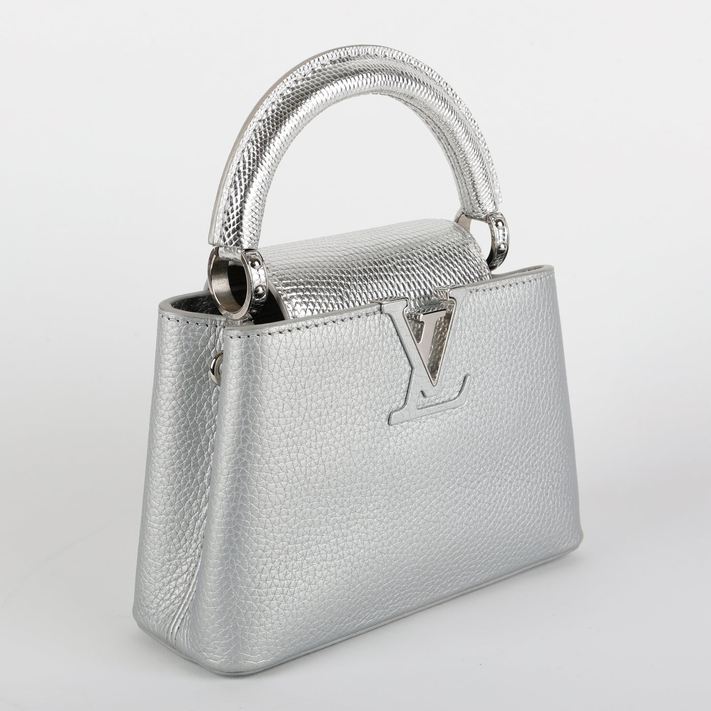 Capucines Mini Silver, Lizard Touch