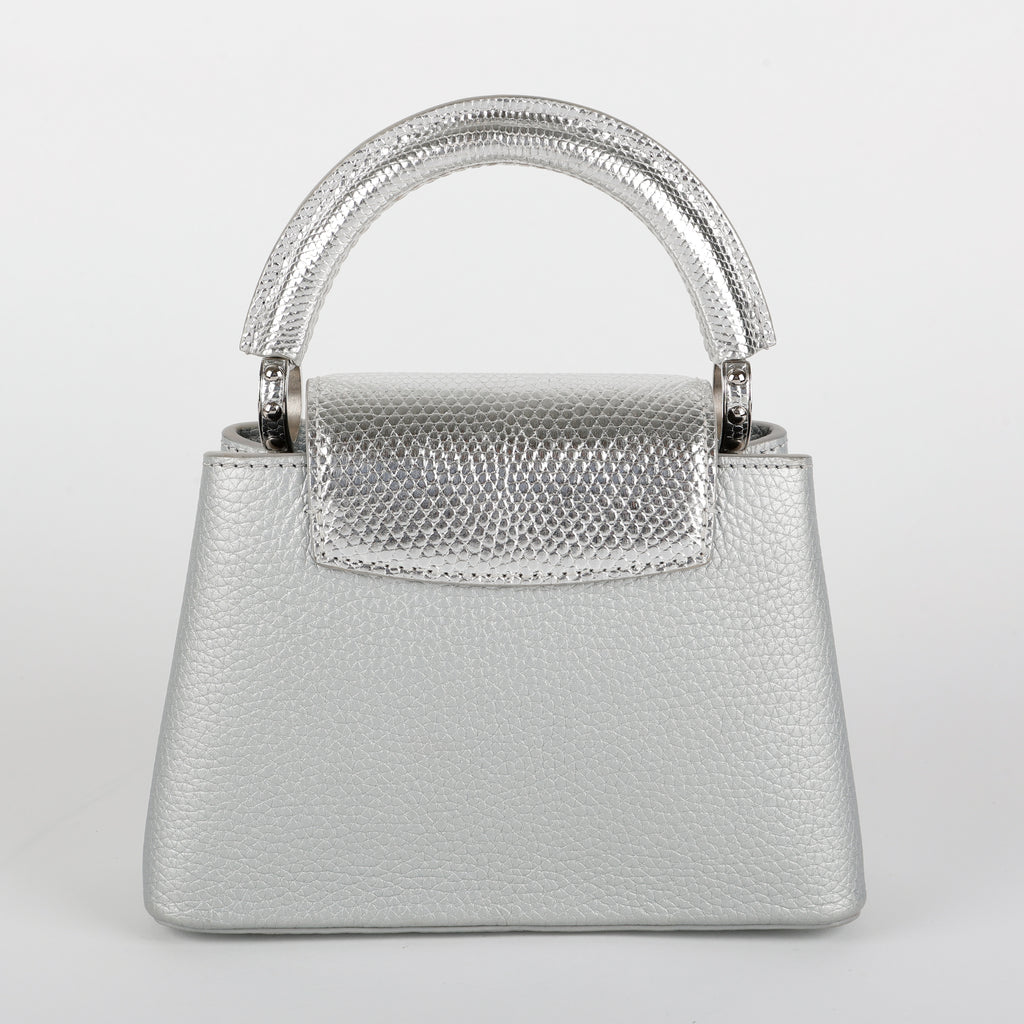 Capucines Mini Silver, Lizard Touch