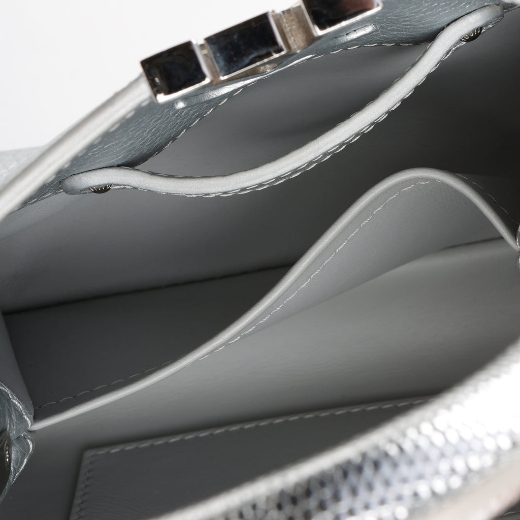 Capucines Mini Silver, Lizard Touch