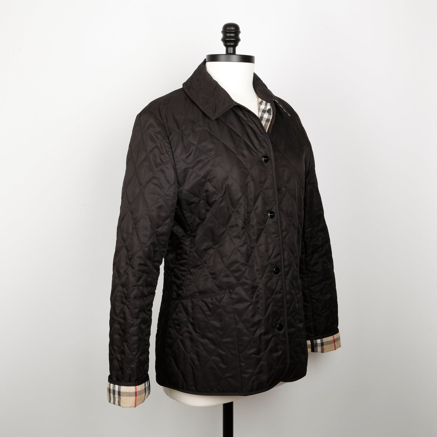 Quilted Barn Jacket, Black Size:S
