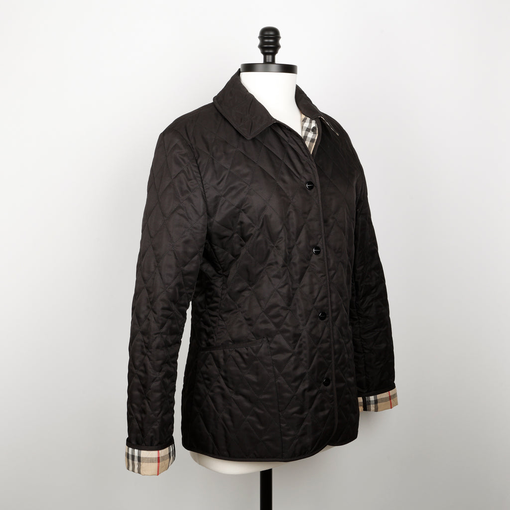 Quilted Barn Jacket, Black Size:S