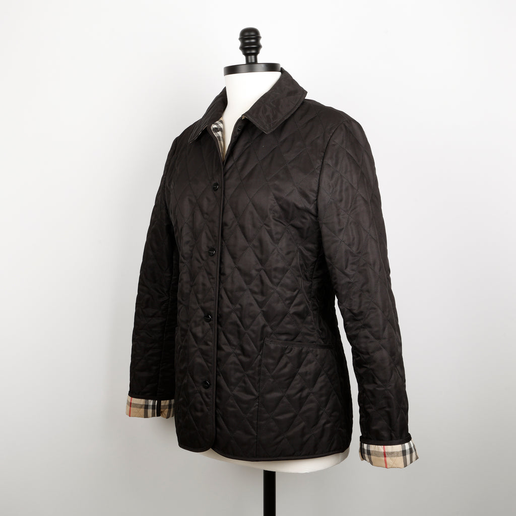 Quilted Barn Jacket, Black Size:S