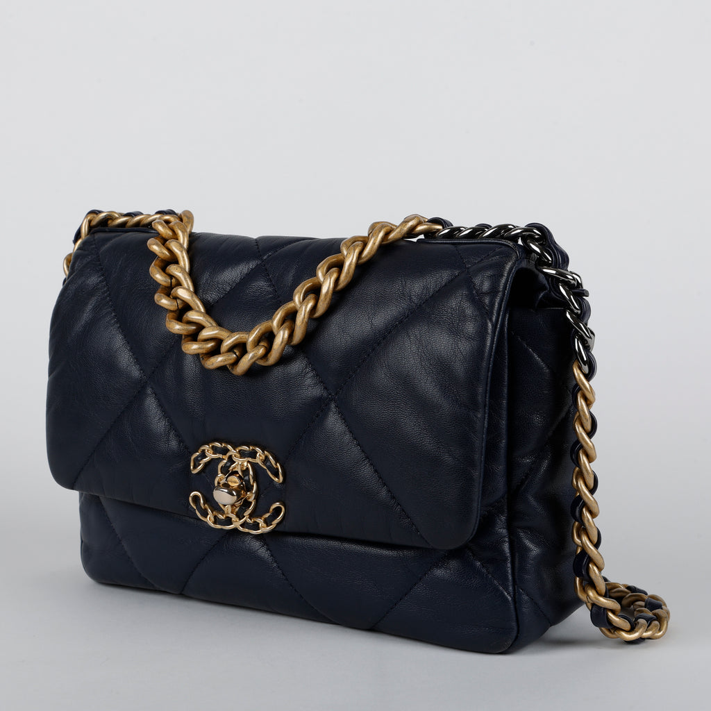 Lambskin Small 19, Navy Blue