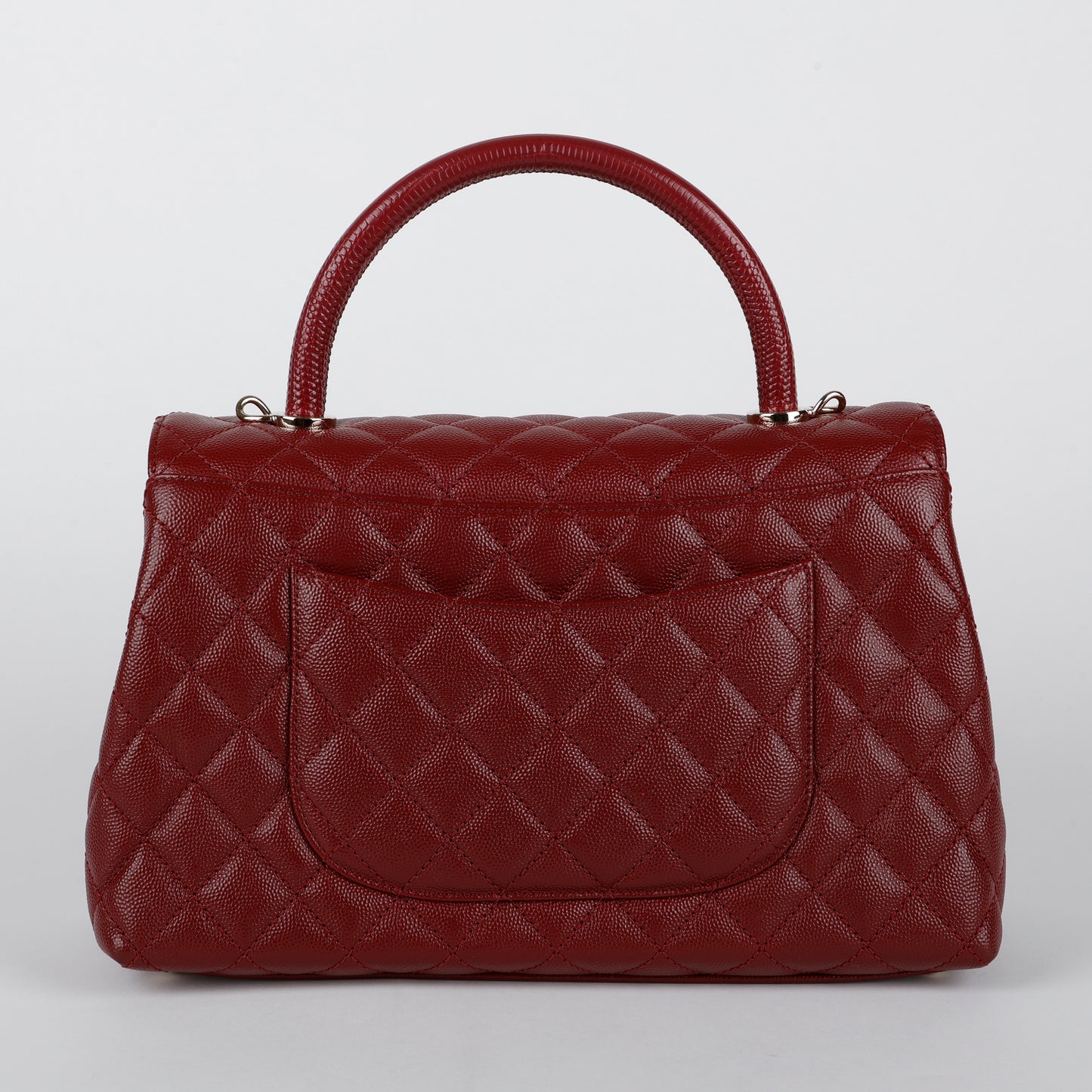 Medium Coco Handle, Burgundy Caviar Lizard Embossed Handle