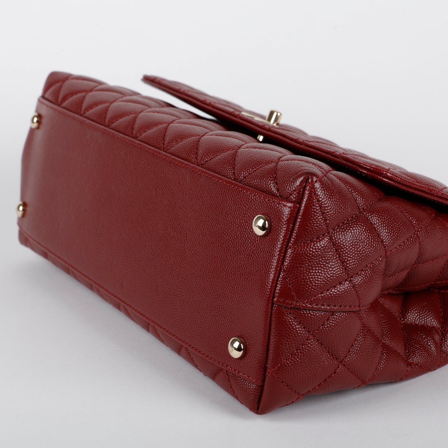 Medium Coco Handle, Burgundy Caviar Lizard Embossed Handle