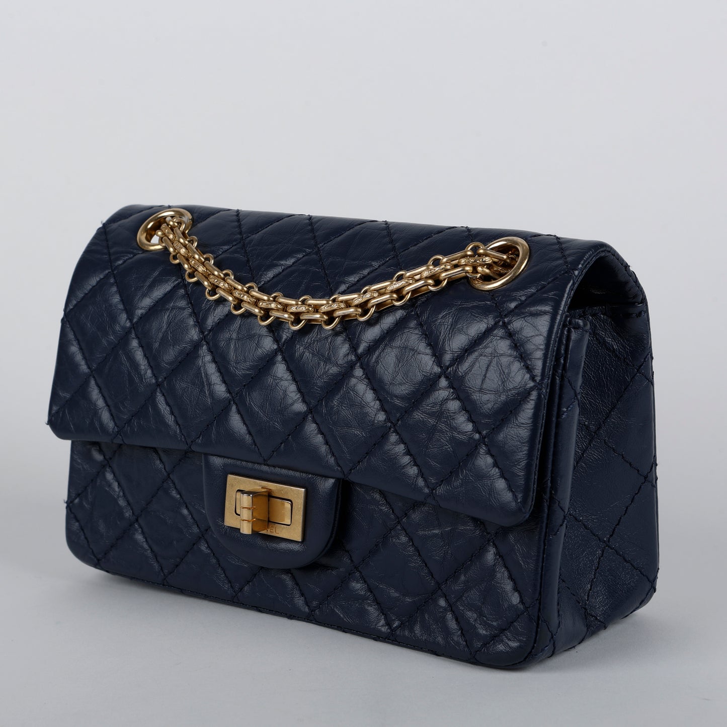 2.55 Mini Reissue, Navy Blue Aged Calfskin