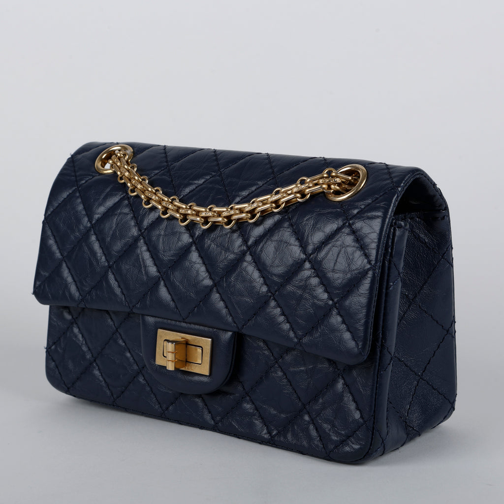 2.55 Mini Reissue, Navy Blue Aged Calfskin