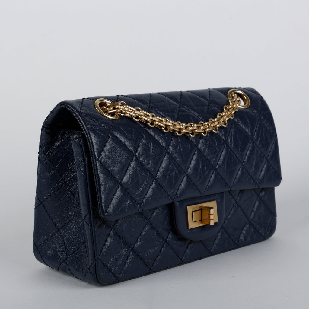2.55 Mini Reissue, Navy Blue Aged Calfskin