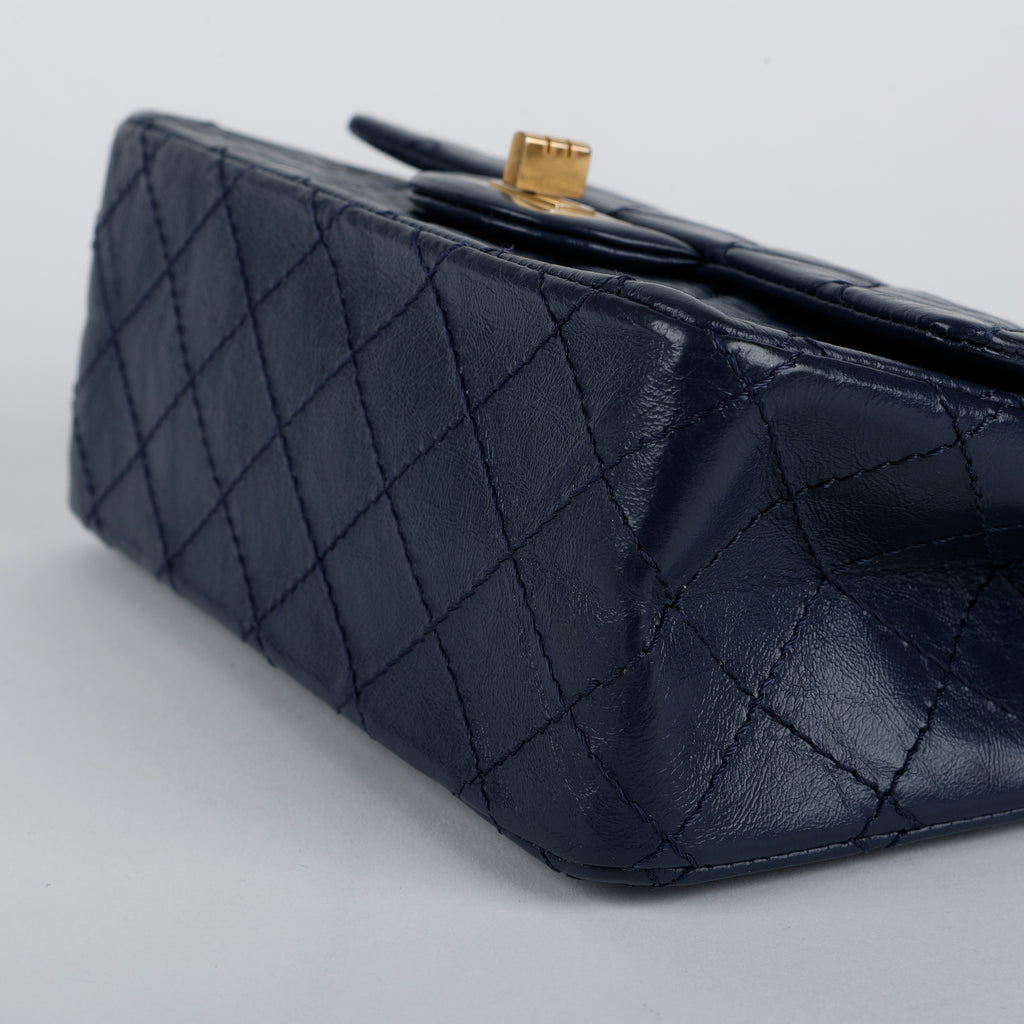 2.55 Mini Reissue, Navy Blue Aged Calfskin