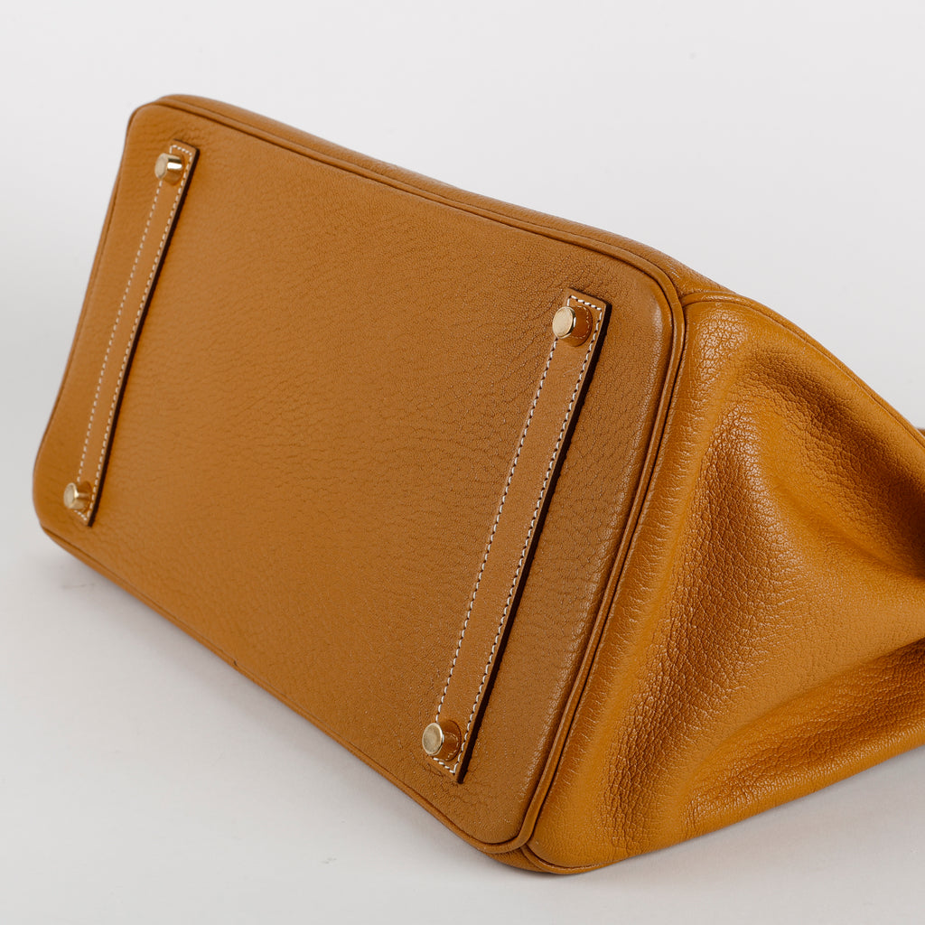 Birkin 35 Chèvre Carmel Gold Hardware