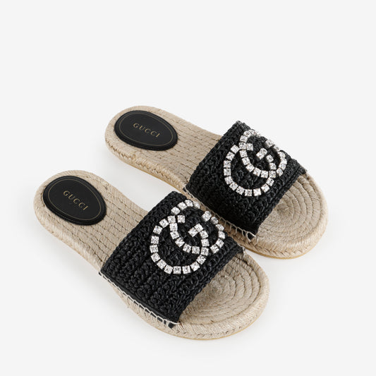 Macrochet Raffia Slides Size 37 (US 7)