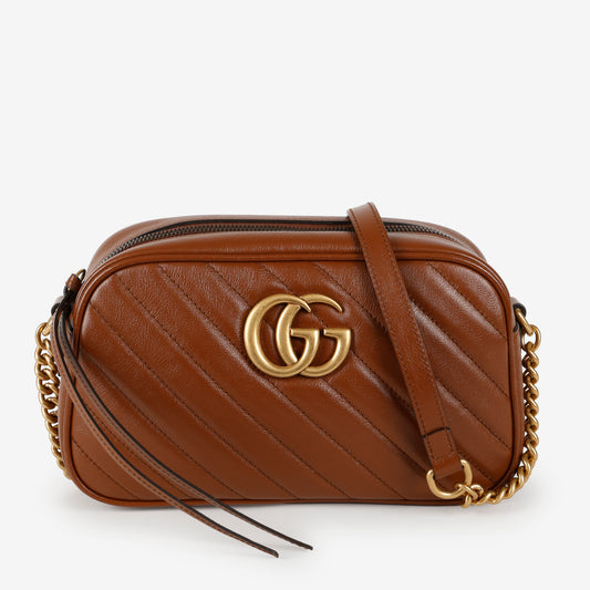 Small GG Marmont Camera Bag, Brown