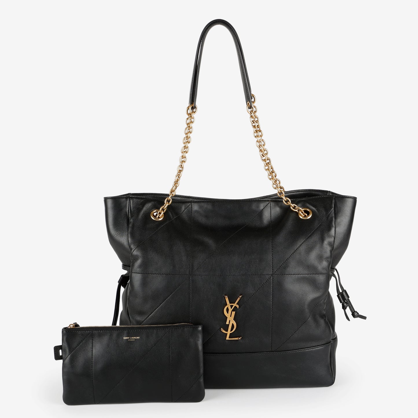 Medium Jamie Shopper, Black Calfskin