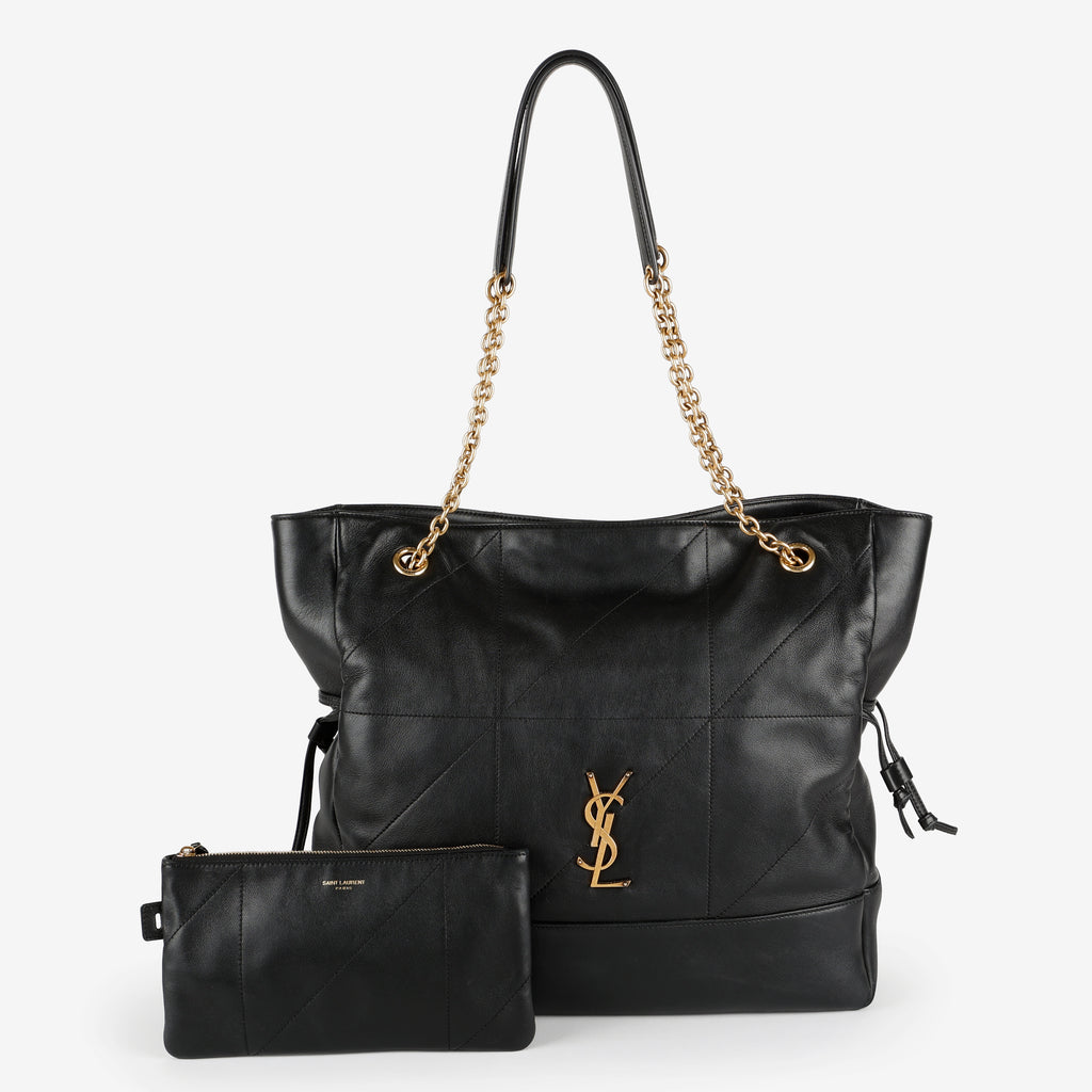 Medium Jamie Shopper, Black Calfskin