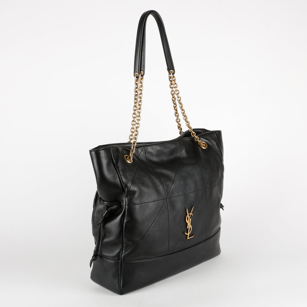 Medium Jamie Shopper, Black Calfskin