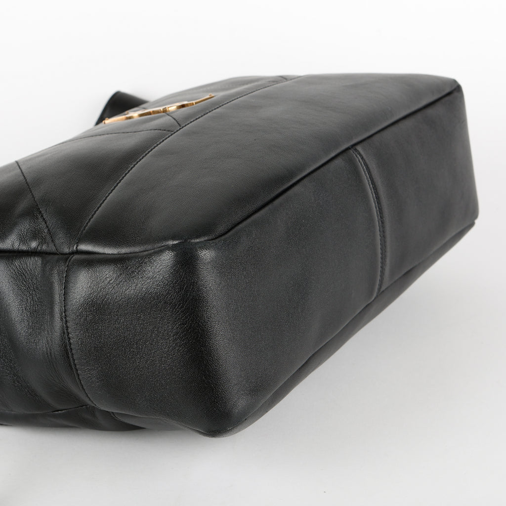 Medium Jamie Shopper, Black Calfskin