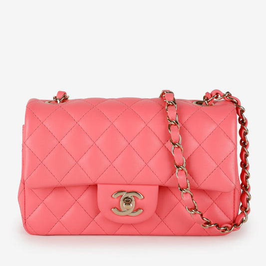 Mini Classic Flap, Pink Lambskin