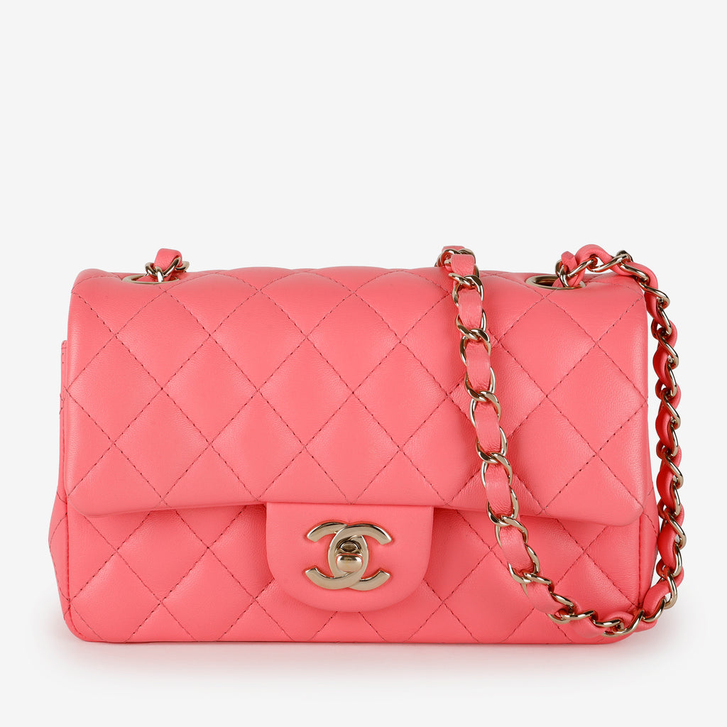 Mini Classic Flap, Pink Lambskin