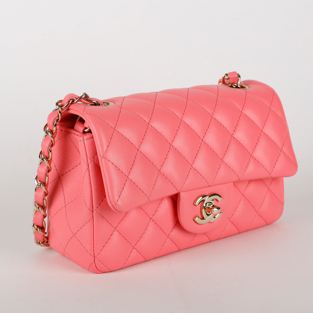 Mini Classic Flap, Pink Lambskin