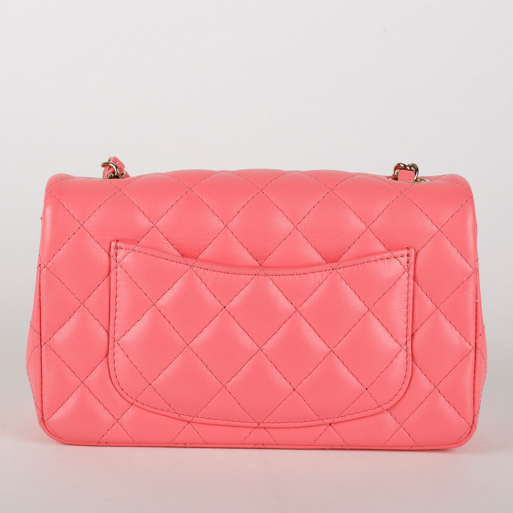 Mini Classic Flap, Pink Lambskin