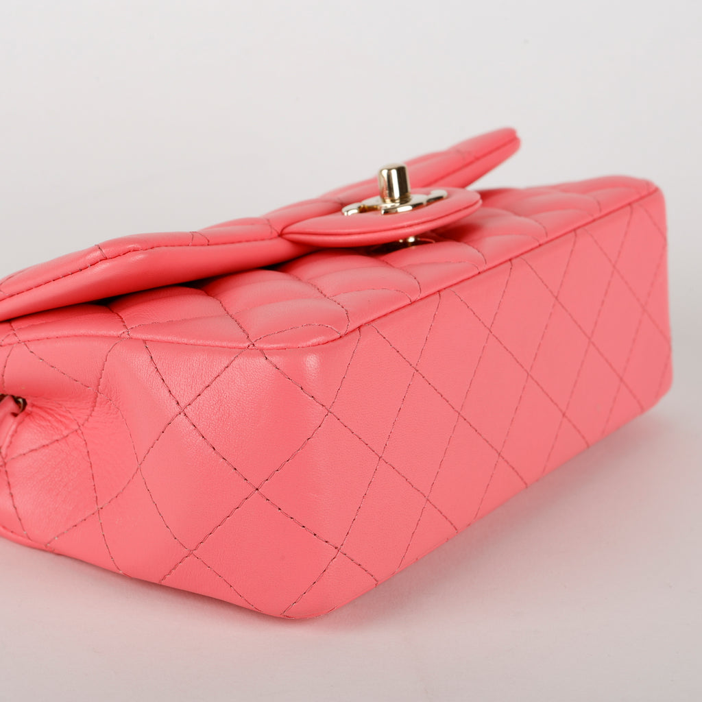Mini Classic Flap, Pink Lambskin