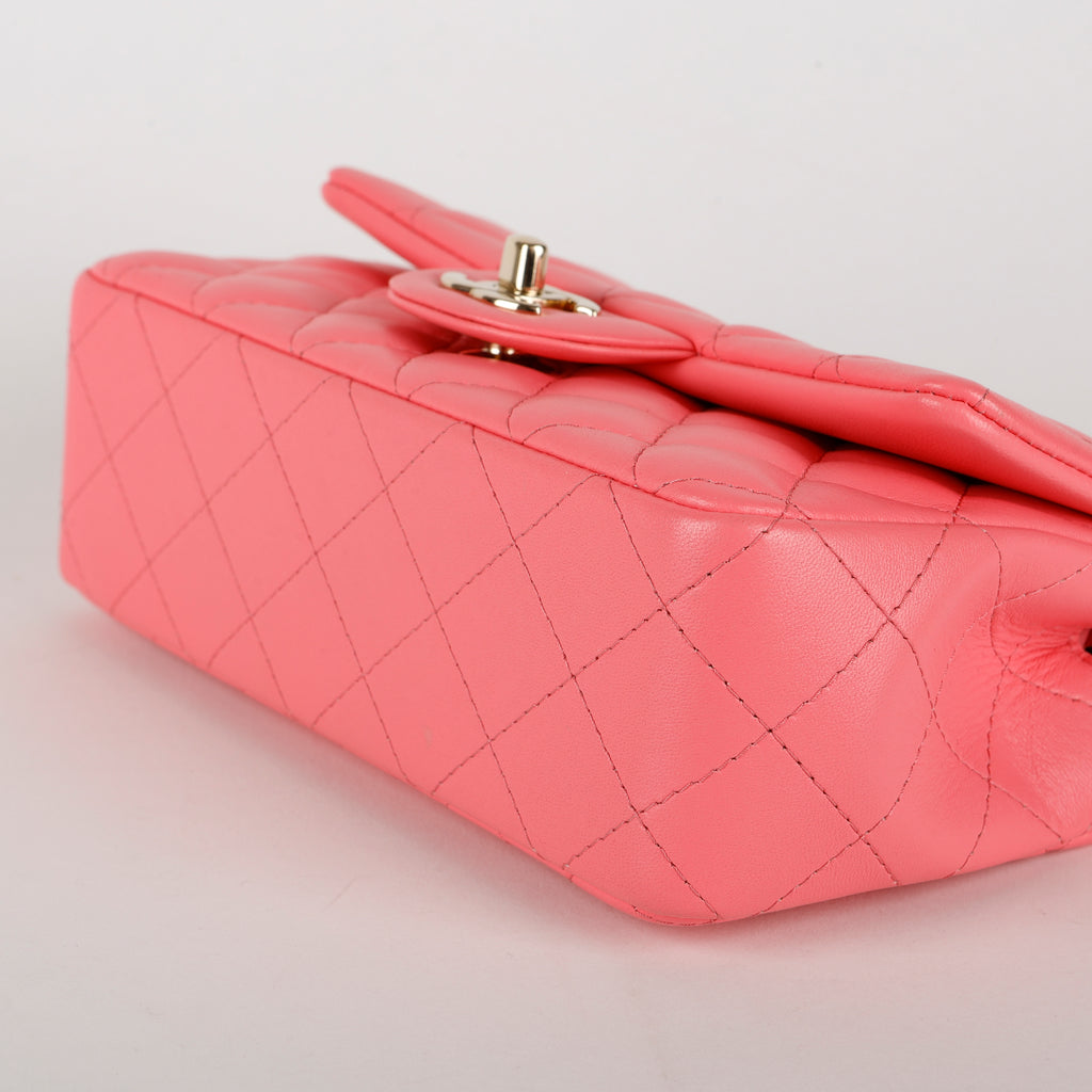 Mini Classic Flap, Pink Lambskin