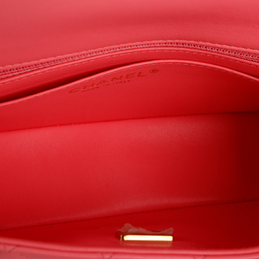 Mini Classic Flap, Pink Lambskin