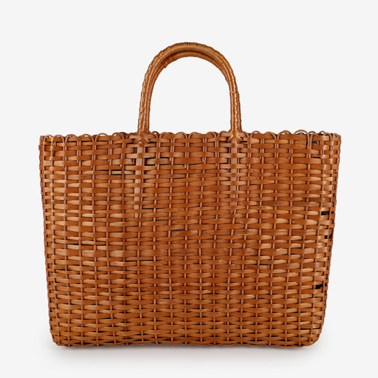 Top Handle Wicker Tote