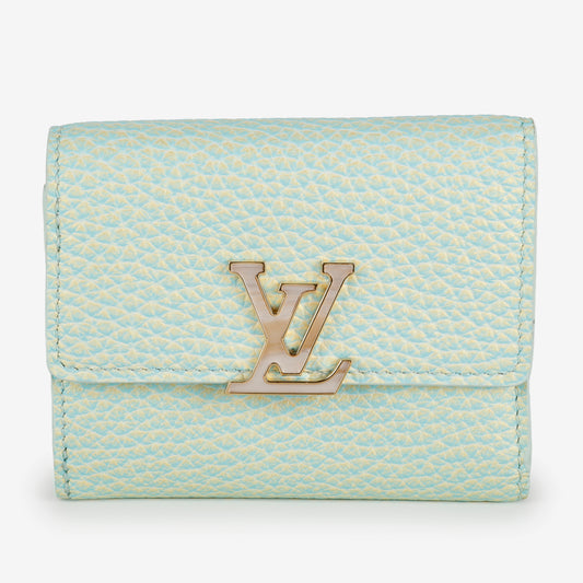 Capucines XS Wallet, Iridescent Turquoise