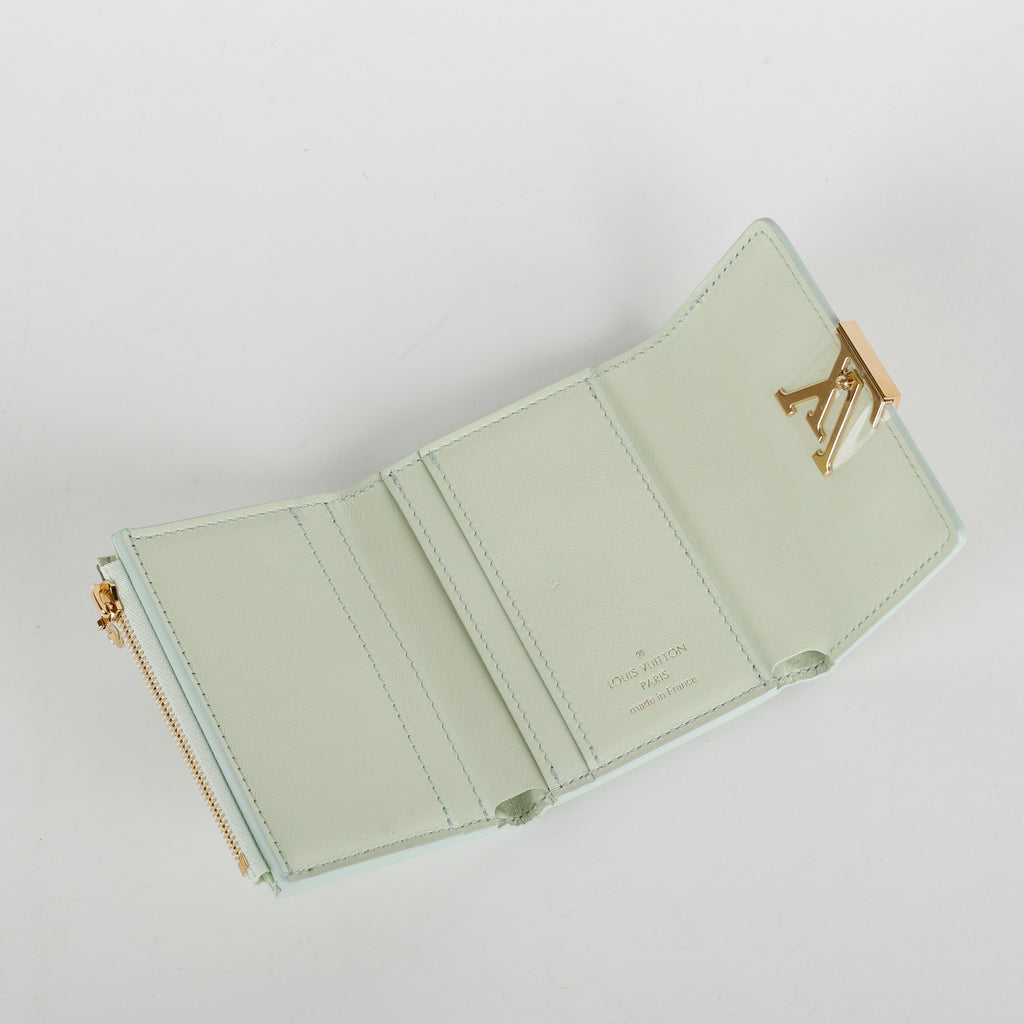 Capucines XS Wallet, Iridescent Turquoise