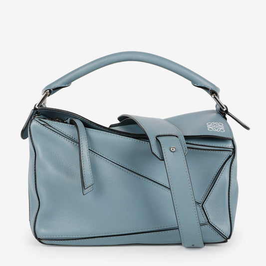 Small Puzzle Bag, Blue Calfskin SHW