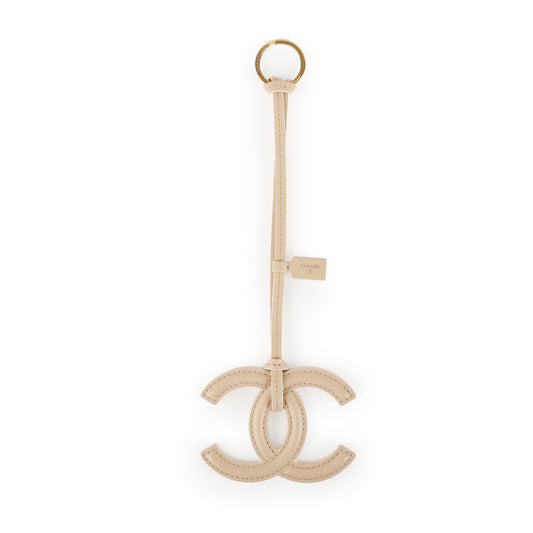Bag Charm, Beige Lambskin
