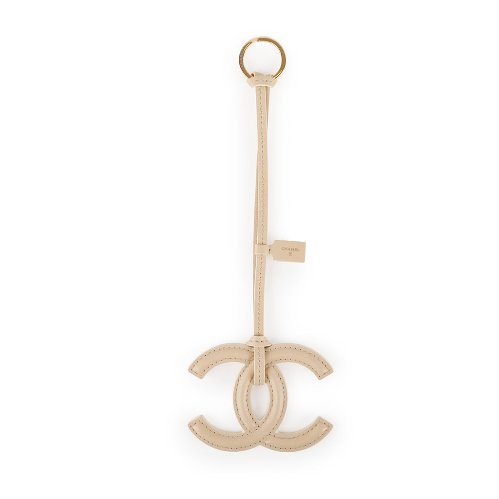 Bag Charm, Beige Lambskin